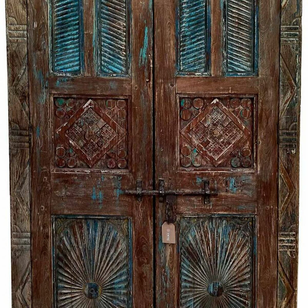 Skříň Alexandra House Living hnědá polystyren Mangové dřevo 41 x 206 x 120 cm – obrázek 6