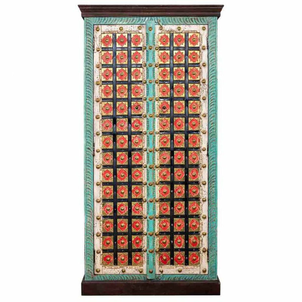 Skříň Alexandra House Living barevná mosaz mangové dřevo 40 × 90 × 180 cm – obrázek 2
