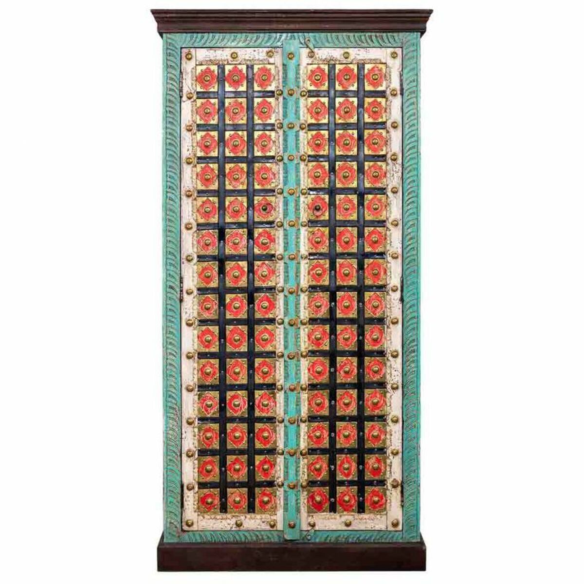 Skříň Alexandra House Living barevná mosaz mangové dřevo 40 × 90 × 180 cm – obrázek 2