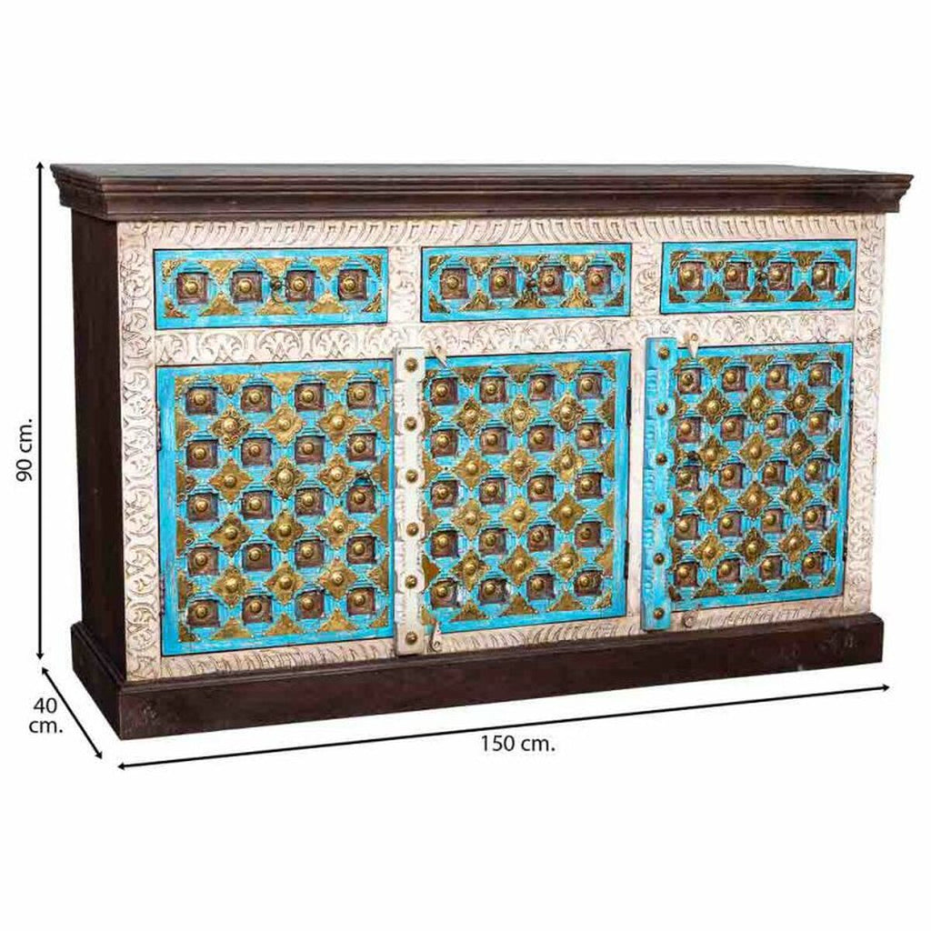 Příborník Alexandra House Living mosaz mangové dřevo 40 × 150 × 90 cm – obrázek 3