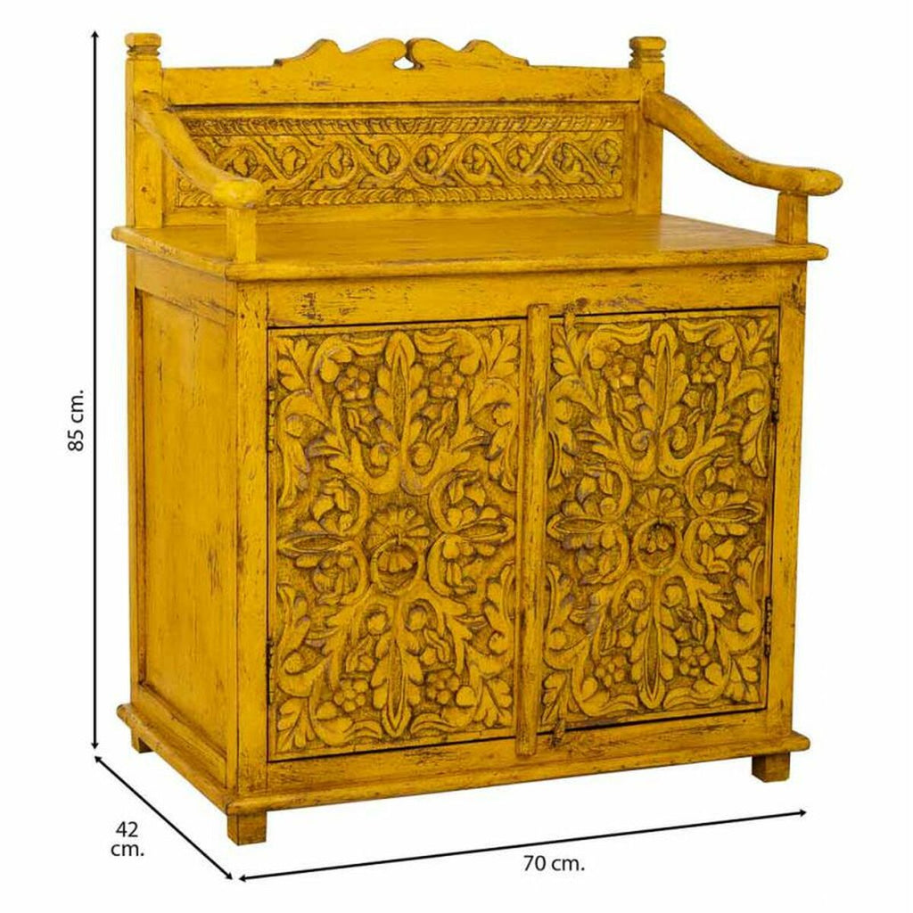 Komoda Alexandra House Living žlutá dřevo 42 x 70 x 85 cm – obrázek 3