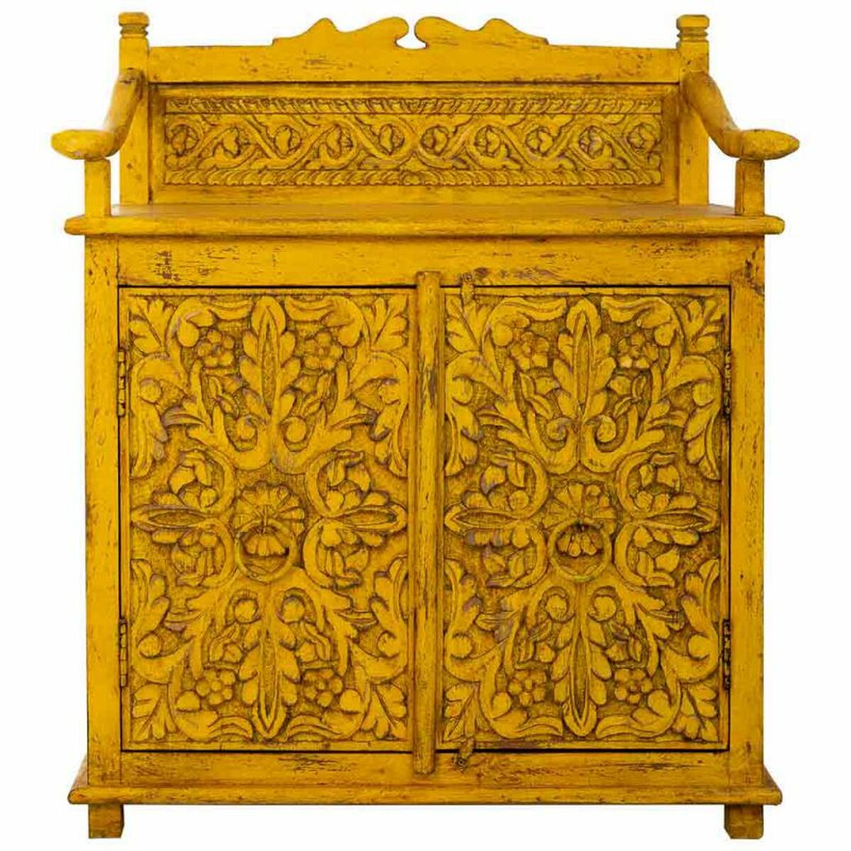 Komoda Alexandra House Living žlutá dřevo 42 x 70 x 85 cm – obrázek 4