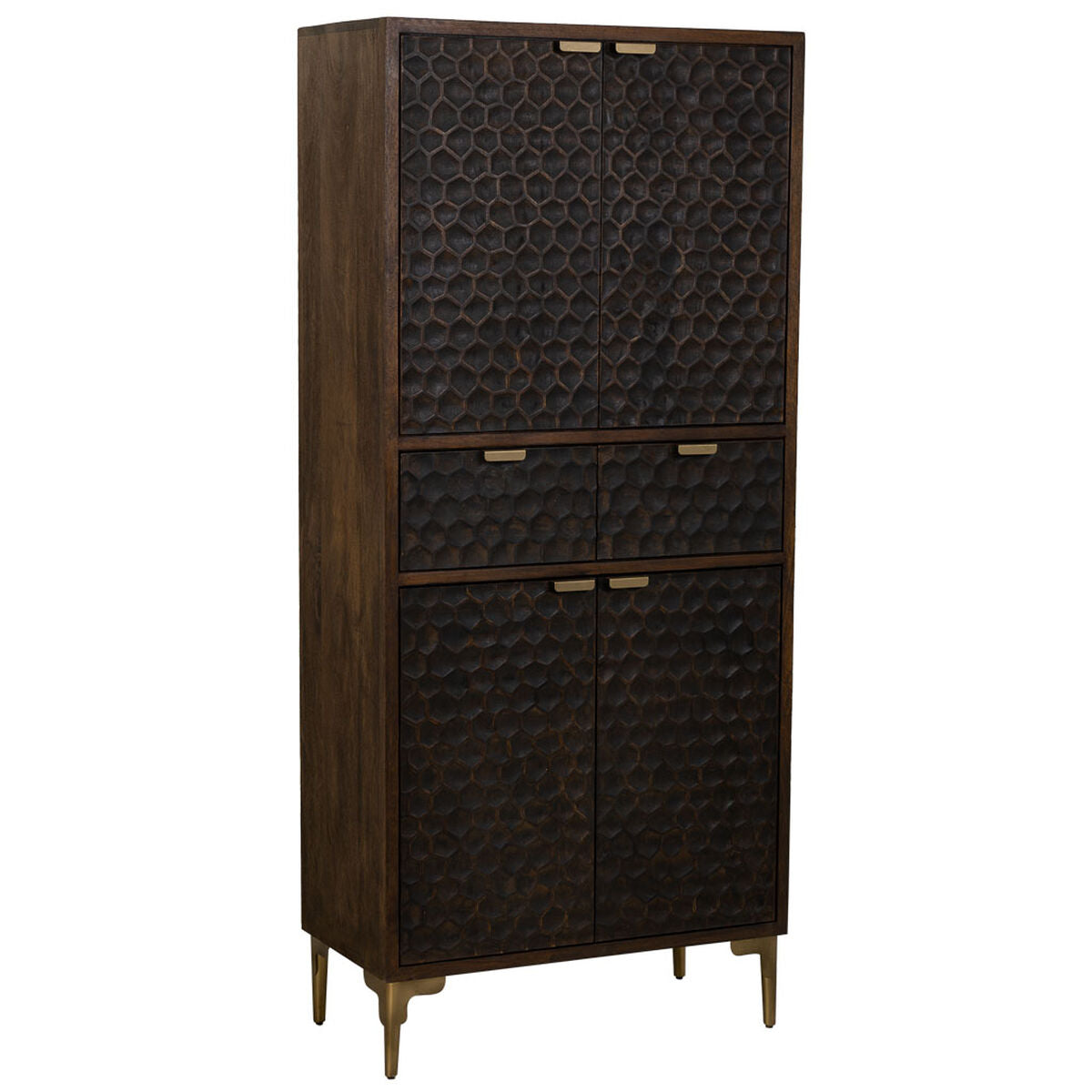 Skříň Alexandra House Living hnědá dřevo železo 40 x 180 x 80 cm – obrázek 2
