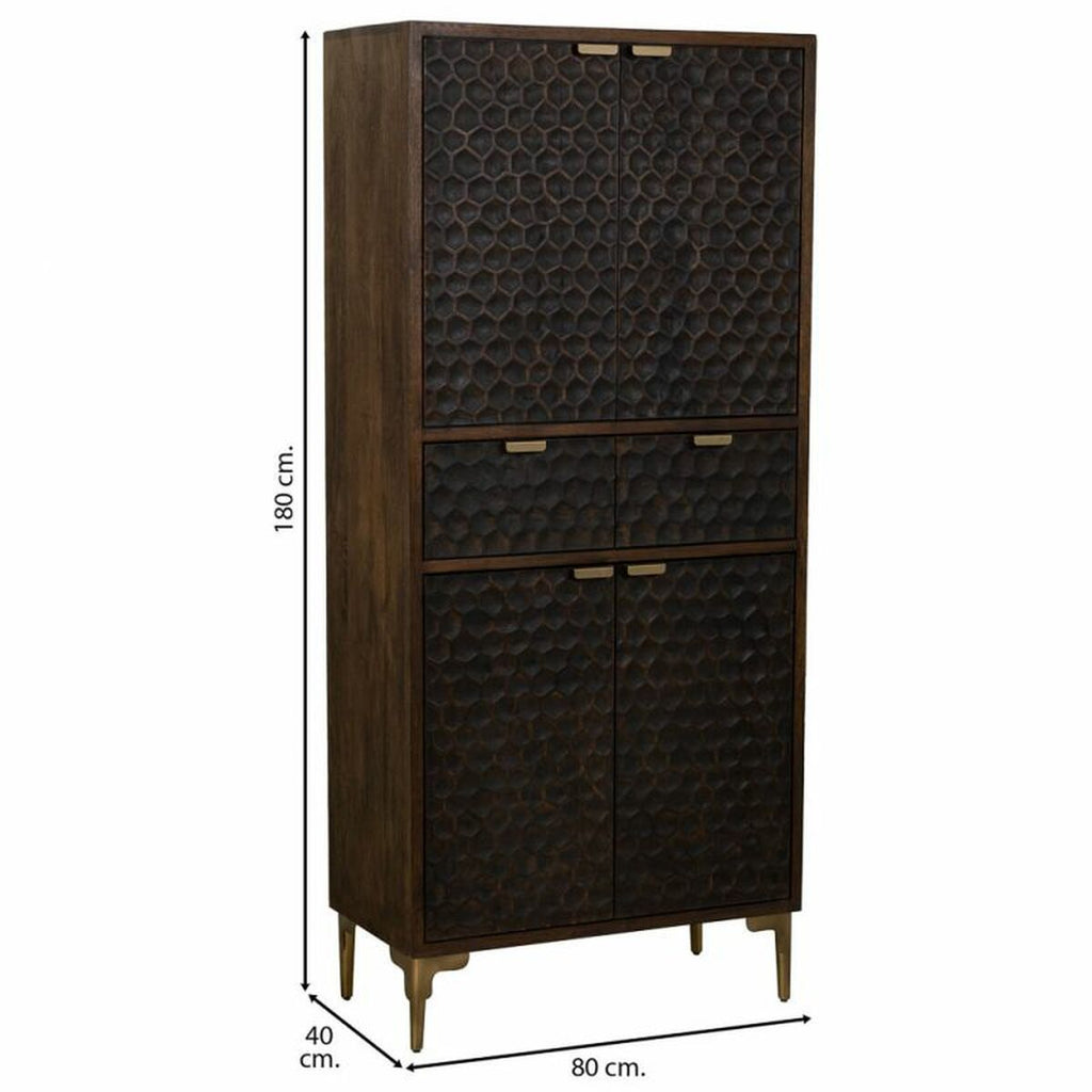 Skříň Alexandra House Living hnědá dřevo železo 40 x 180 x 80 cm – obrázek 3