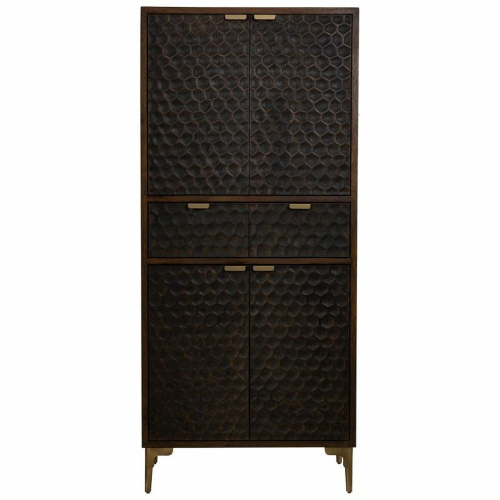 Skříň Alexandra House Living hnědá dřevo železo 40 x 180 x 80 cm – obrázek 4
