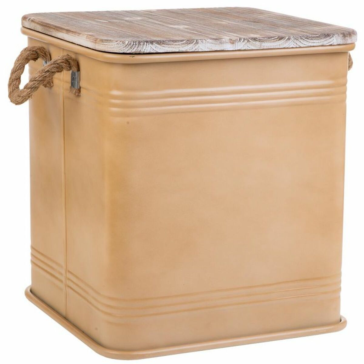 Taburet Alexandra House Living Hnědý Kov provaz Jedlové dřevo 36 x 36 x 39 cm – obrázek 5