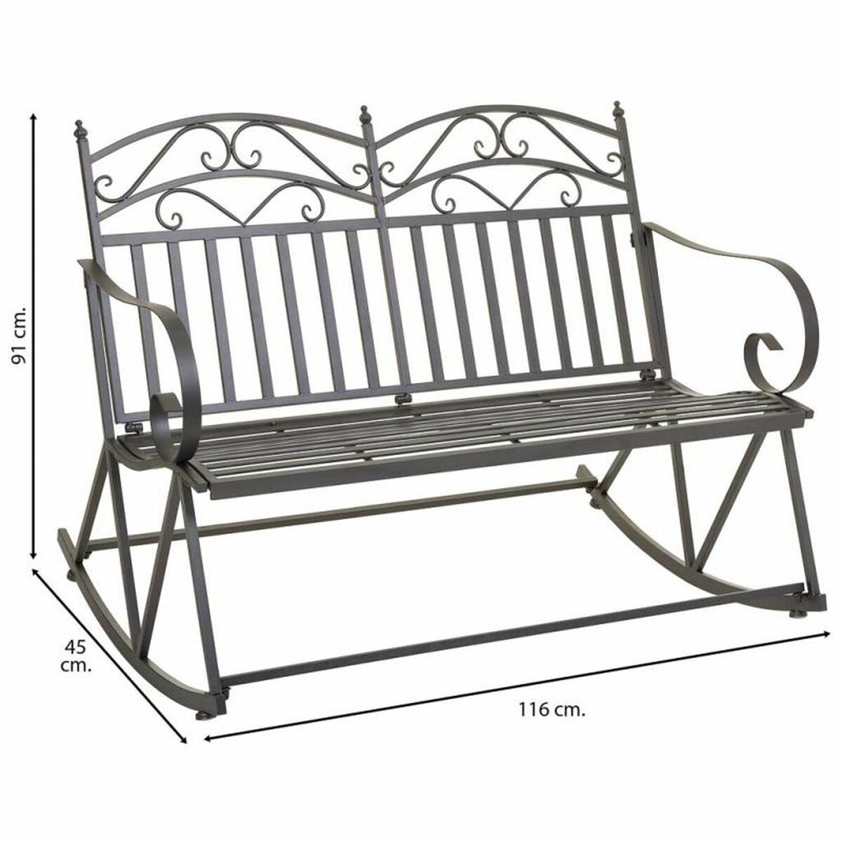 Pohovka Alexandra House Living hnědá 24 x 48 x 24 cm houpací křeslo – obrázek 3