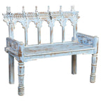 Lavice Alexandra House Living modrá Mangové dřevo 56 x 104 x 118 cm – obrázek 3