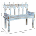 Lavice Alexandra House Living modrá Mangové dřevo 56 x 104 x 118 cm – obrázek 4