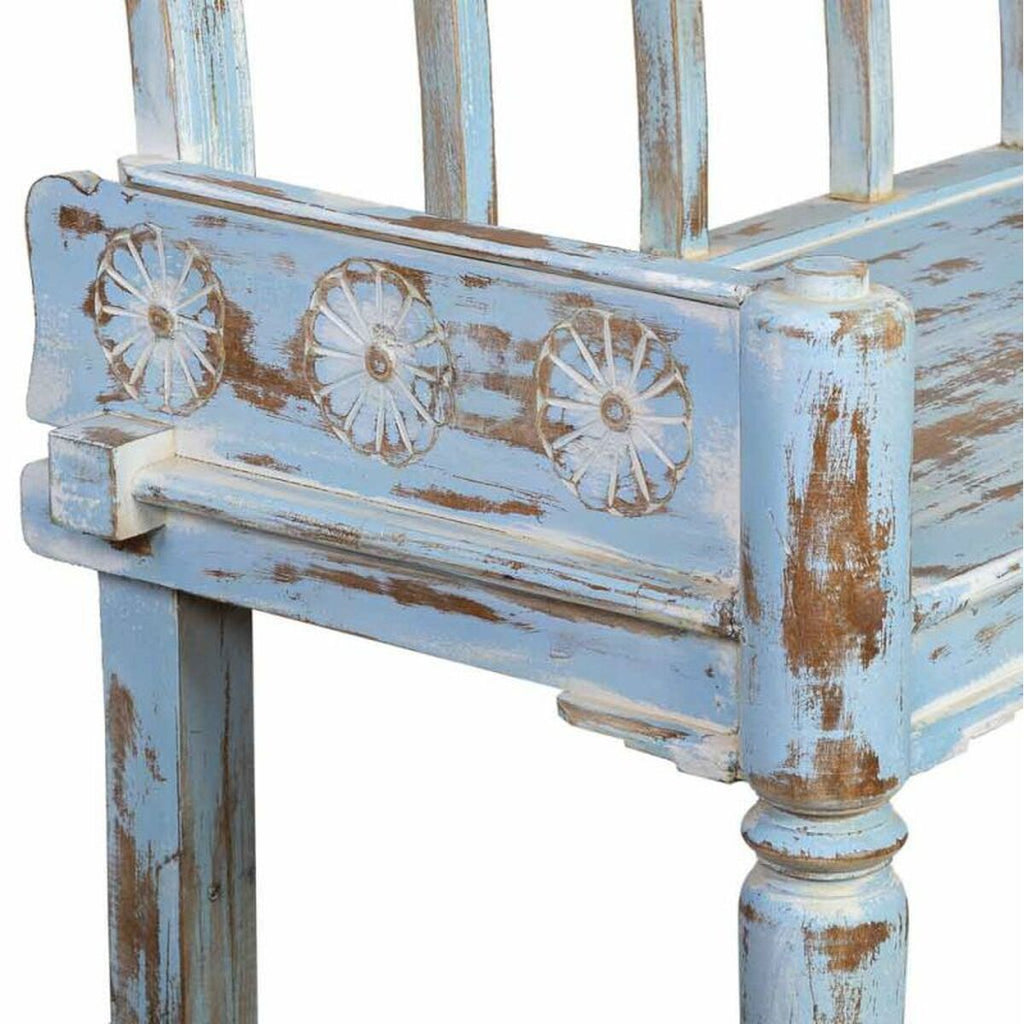 Lavice Alexandra House Living modrá Mangové dřevo 56 x 104 x 118 cm – obrázek 7