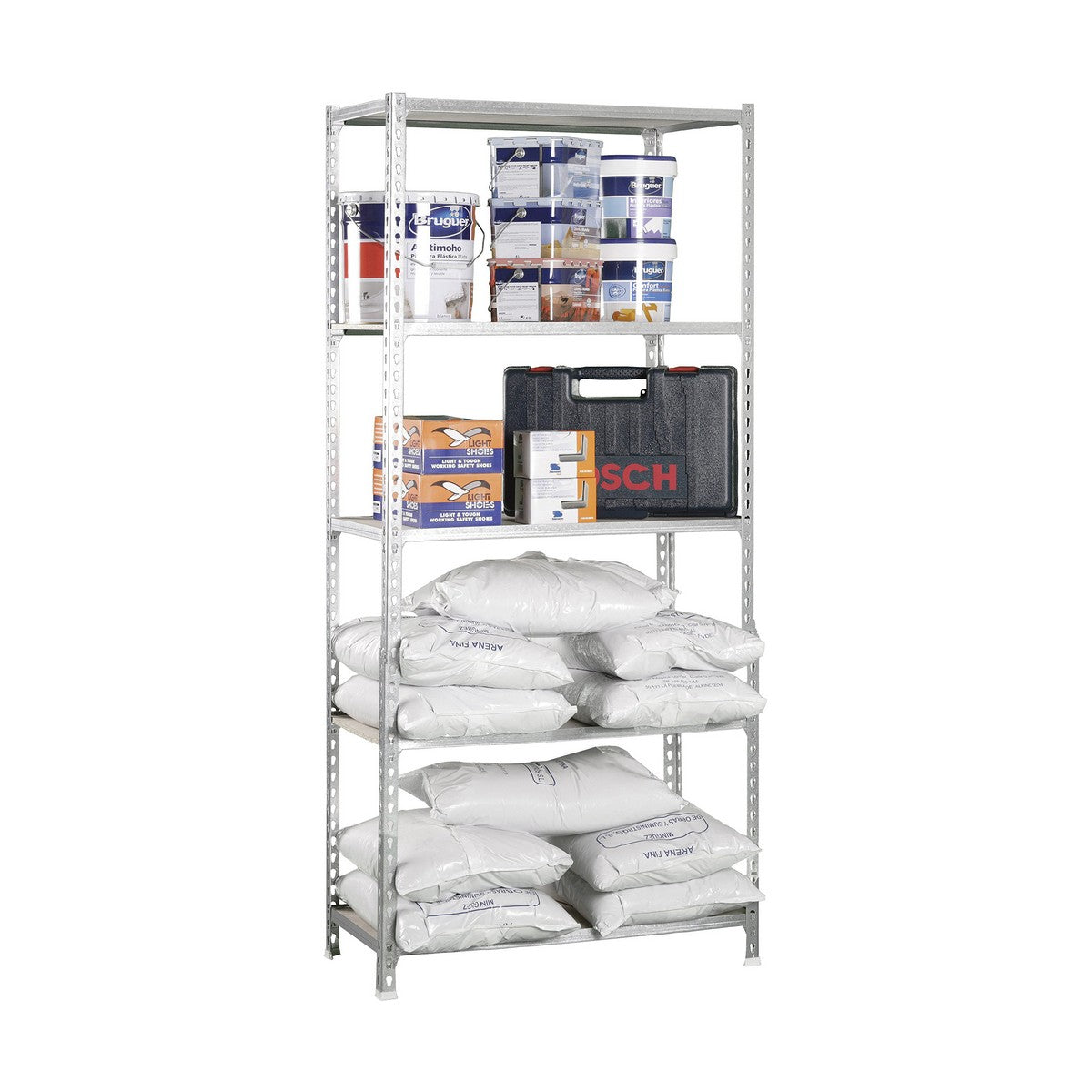 Regál Simon Rack Maderclick 5/400 750 kg kov dřevo 5 polic Dřevotříska (180 x 90 x 40 cm) – obrázek 2