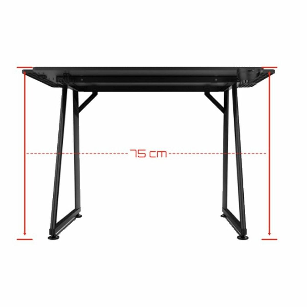 Psací stůl GAMING DRIFT DRDZ75 černá/červená 100 x 60 cm – obrázek 3