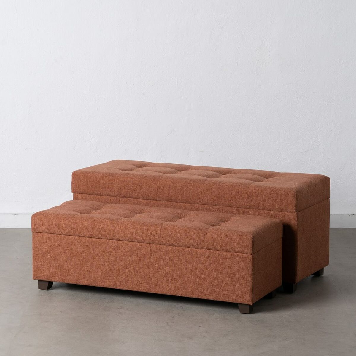 Truhla 102 x 41 x 43 cm syntetická tkanina dřevo 43x104x46 cm tmavě červená