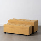 Truhla 102 x 41 x 43 cm syntetické tkaniny Dřevo 43x104x46 cm Hořčicová