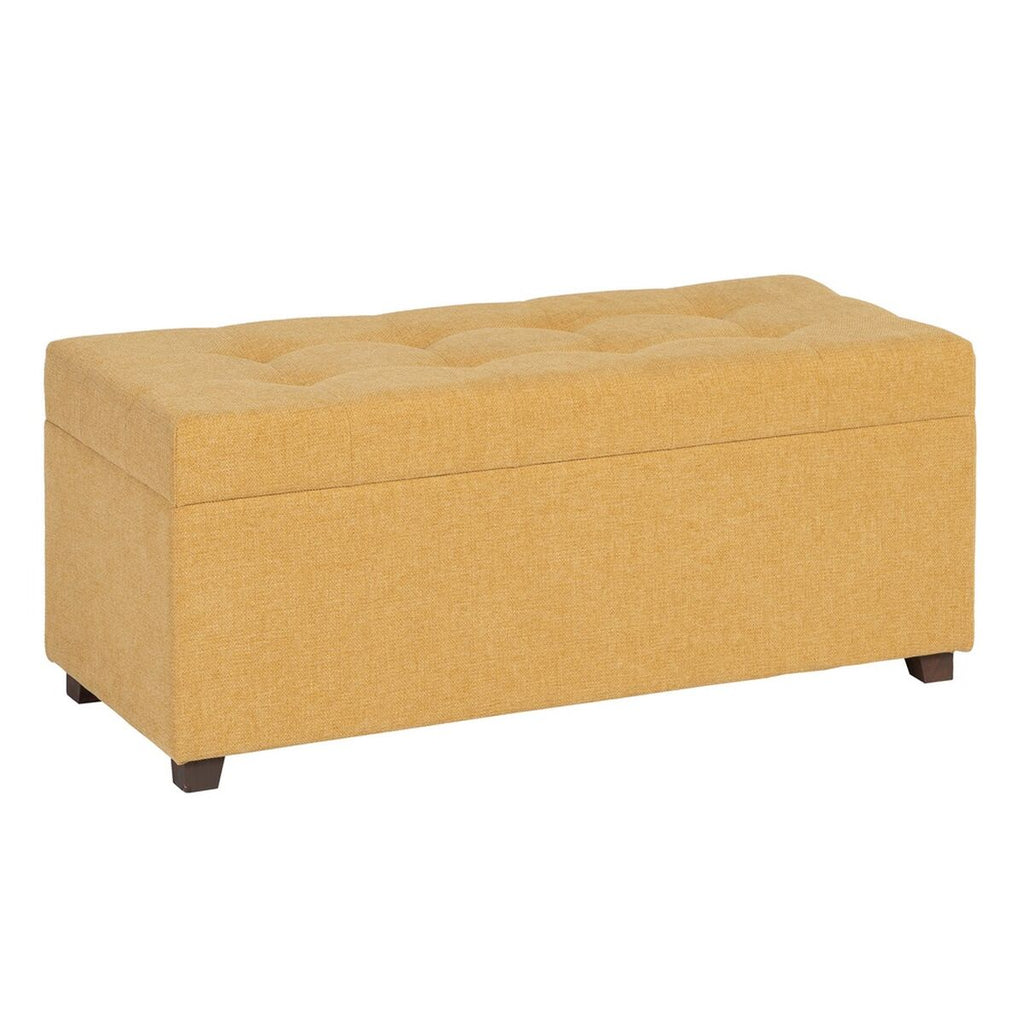 Truhla 102 x 41 x 43 cm syntetické tkaniny Dřevo 43x104x46 cm Hořčicová – obrázek 7