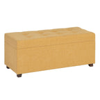 Truhla 102 x 41 x 43 cm syntetické tkaniny Dřevo 43x104x46 cm Hořčicová – obrázek 7