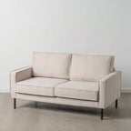 Pohovka 163 x 87 x 90 cm syntetické látky béžová kov 92x165x53 cm béžová – obrázek 2