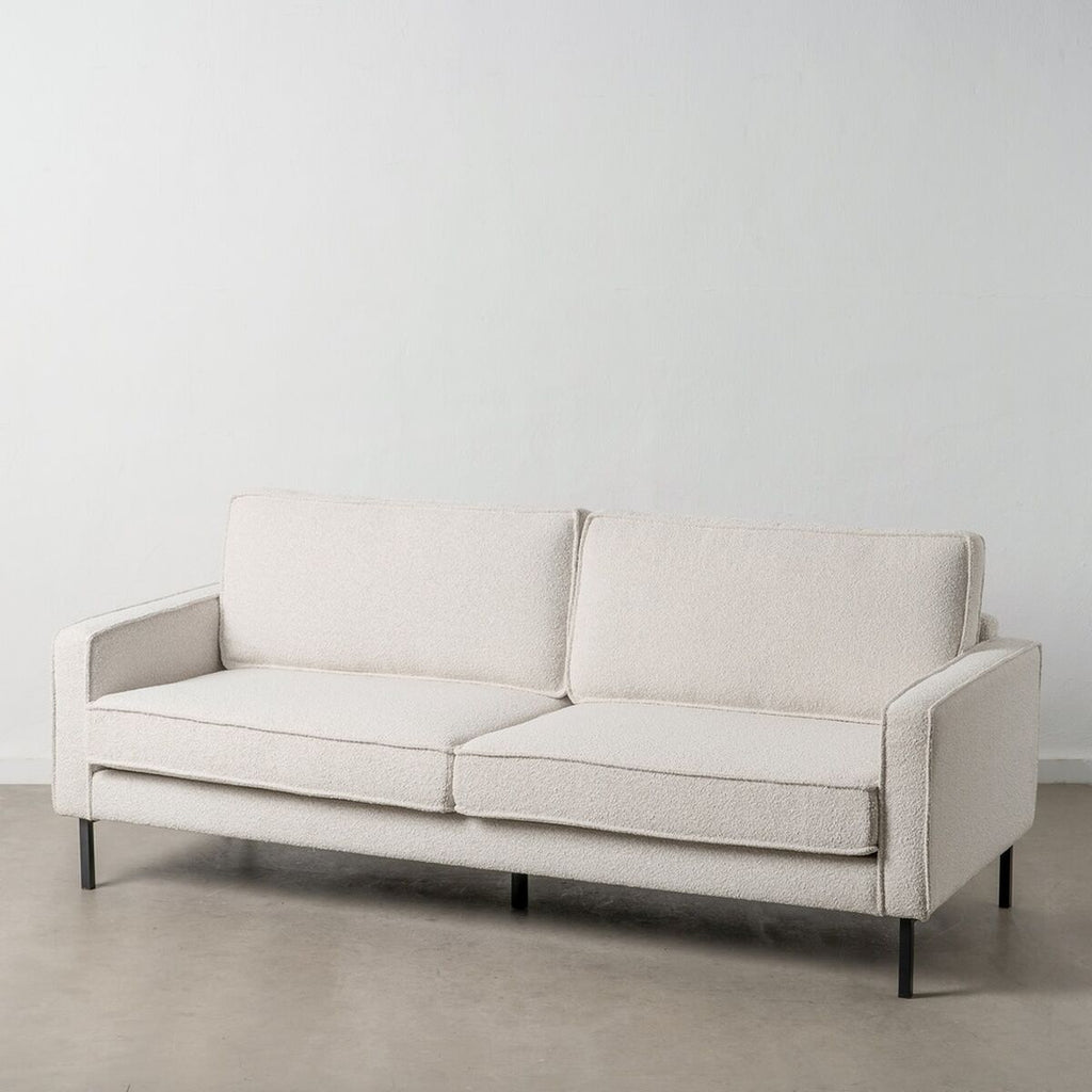 Třímístná pohovka 213 × 87 × 90 cm bílý kov – obrázek 2