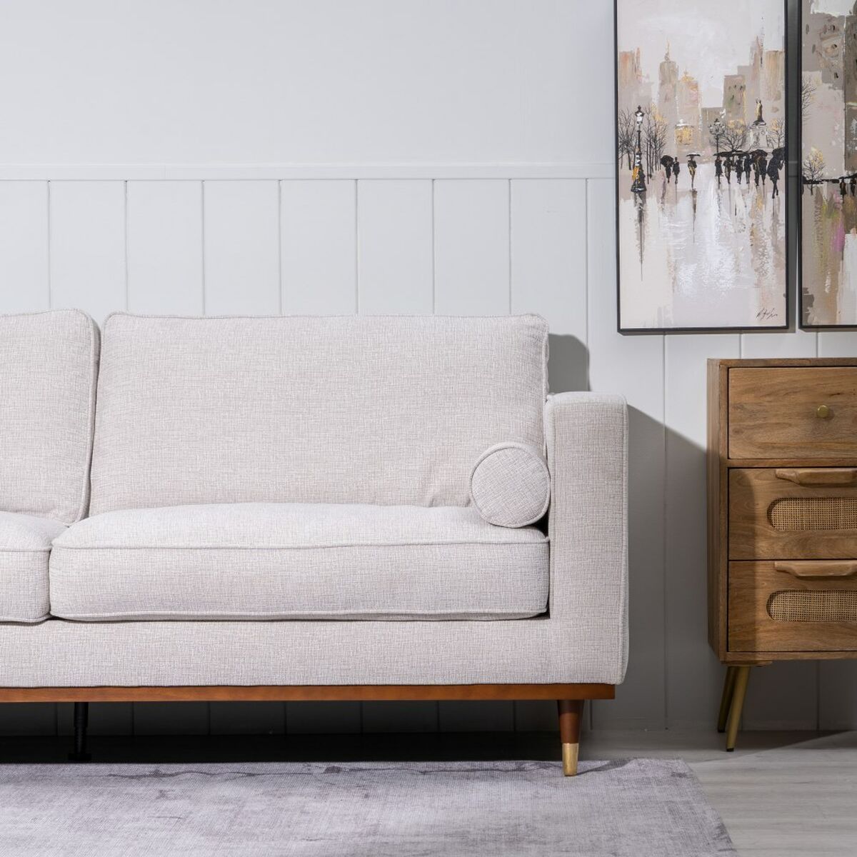 Pohovka 172 x 89 x 91 cm syntetické látky béžové dřevo – obrázek 2