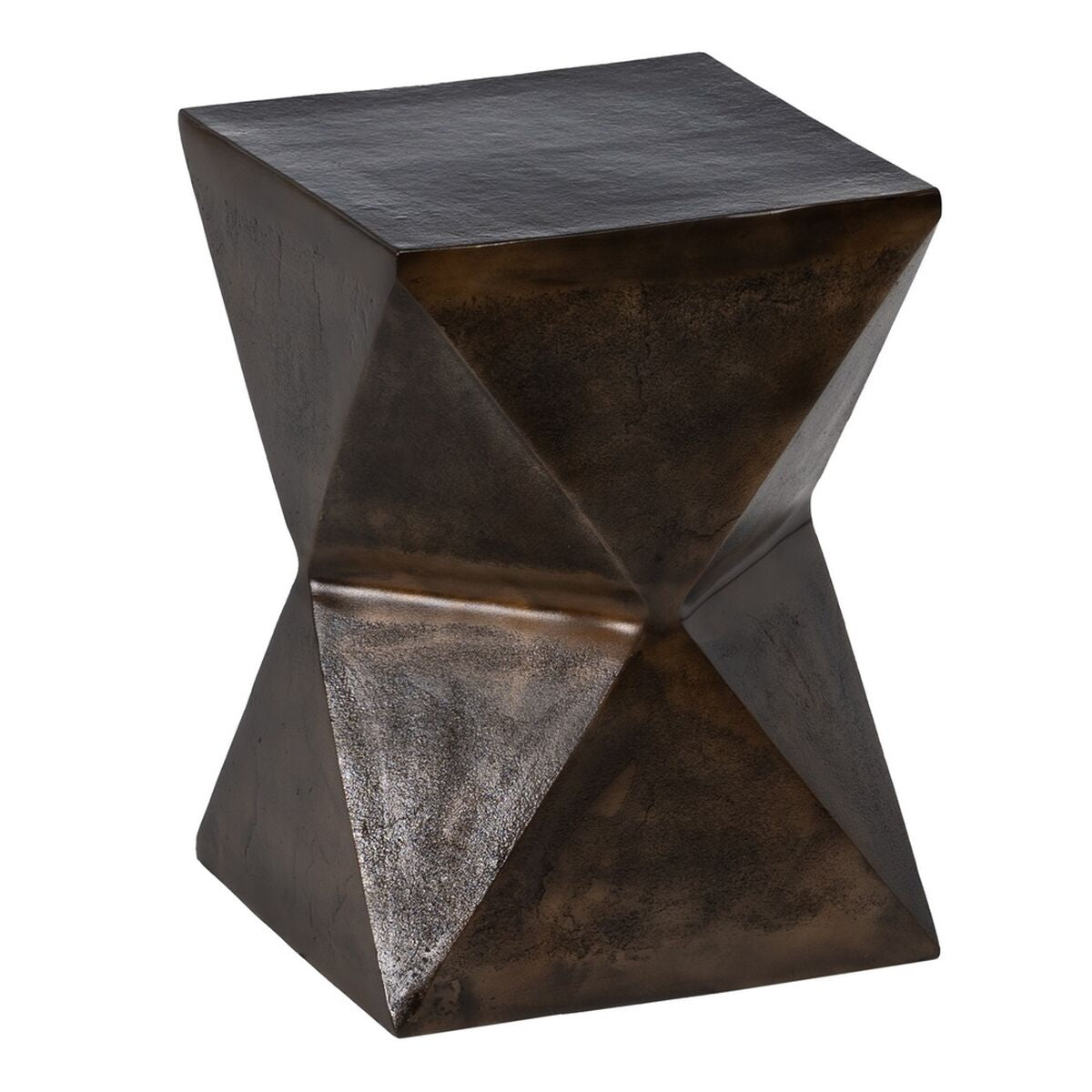 Malý odkládací stolek bronz hliník 30 x 30 x 41 cm