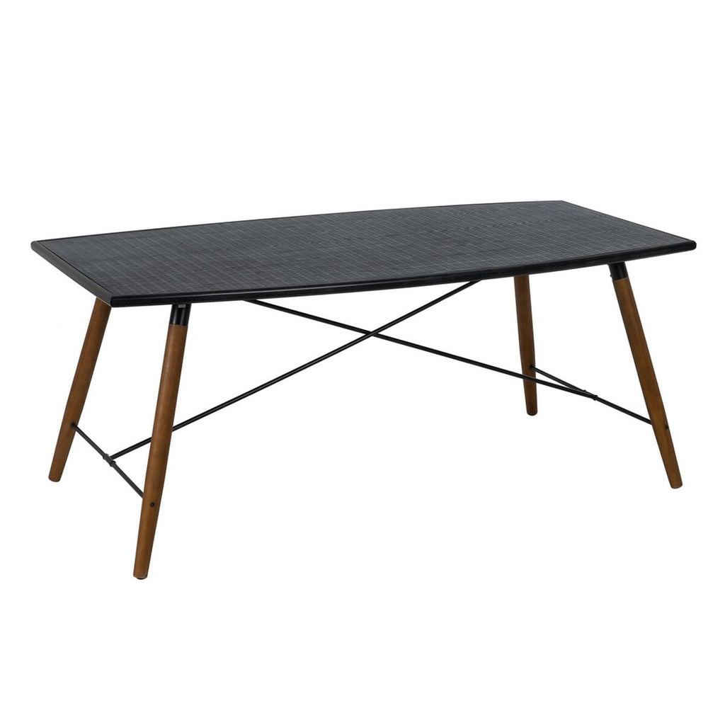 Jídelní stůl OSLO černý přírodní dřevo železo dřevo MDF 179 x 90 x 75 cm