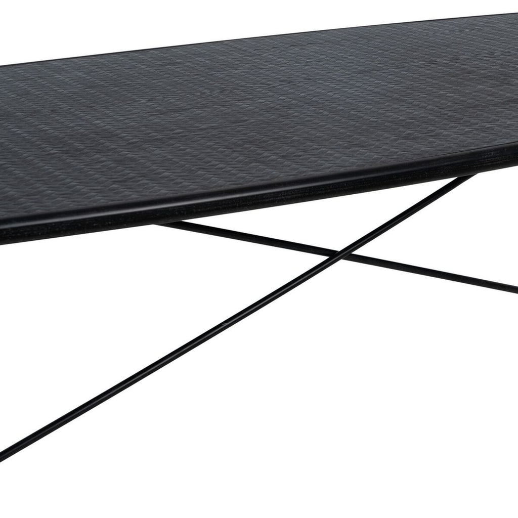 Jídelní stůl OSLO černý přírodní dřevo železo dřevo MDF 179 x 90 x 75 cm – obrázek 7