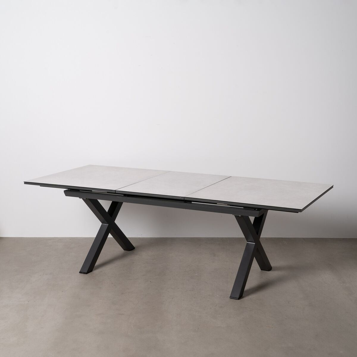 Jídelní stůl bílo-černý keramika hliník křišťál 180 x 100 x 77 cm – obrázek 2