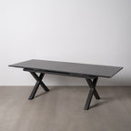 Jídelní stůl antracitový keramika hliník křišťál 180 x 100 x 77 cm – obrázek 2