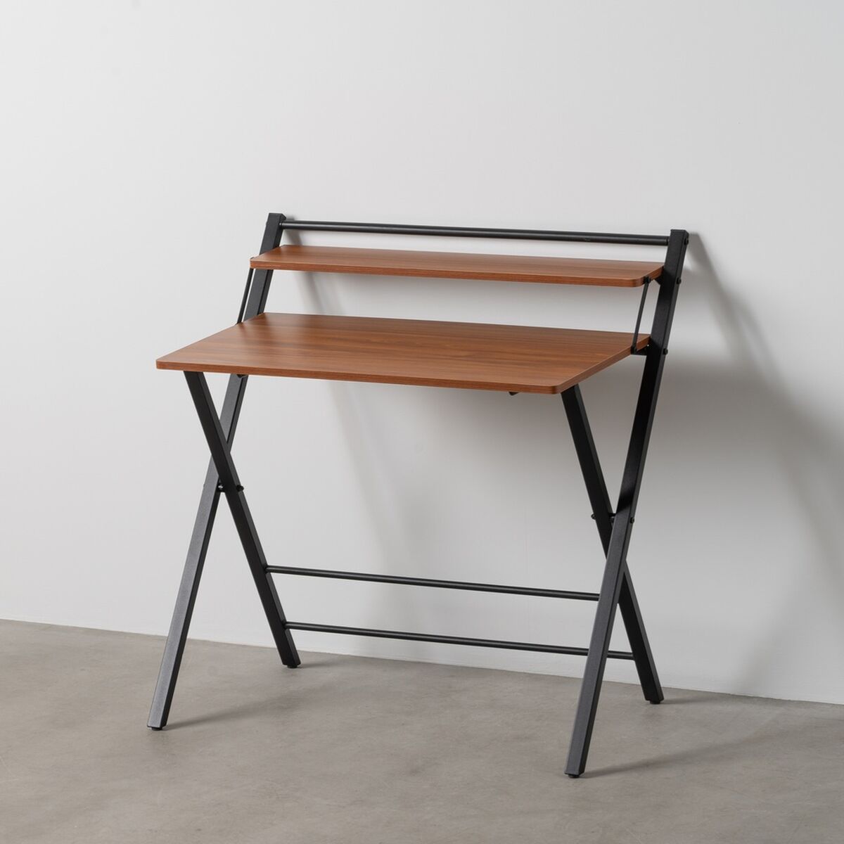 Psací stůl hnědo-černý železo dřevo MDF 87 x 56 x 87 cm