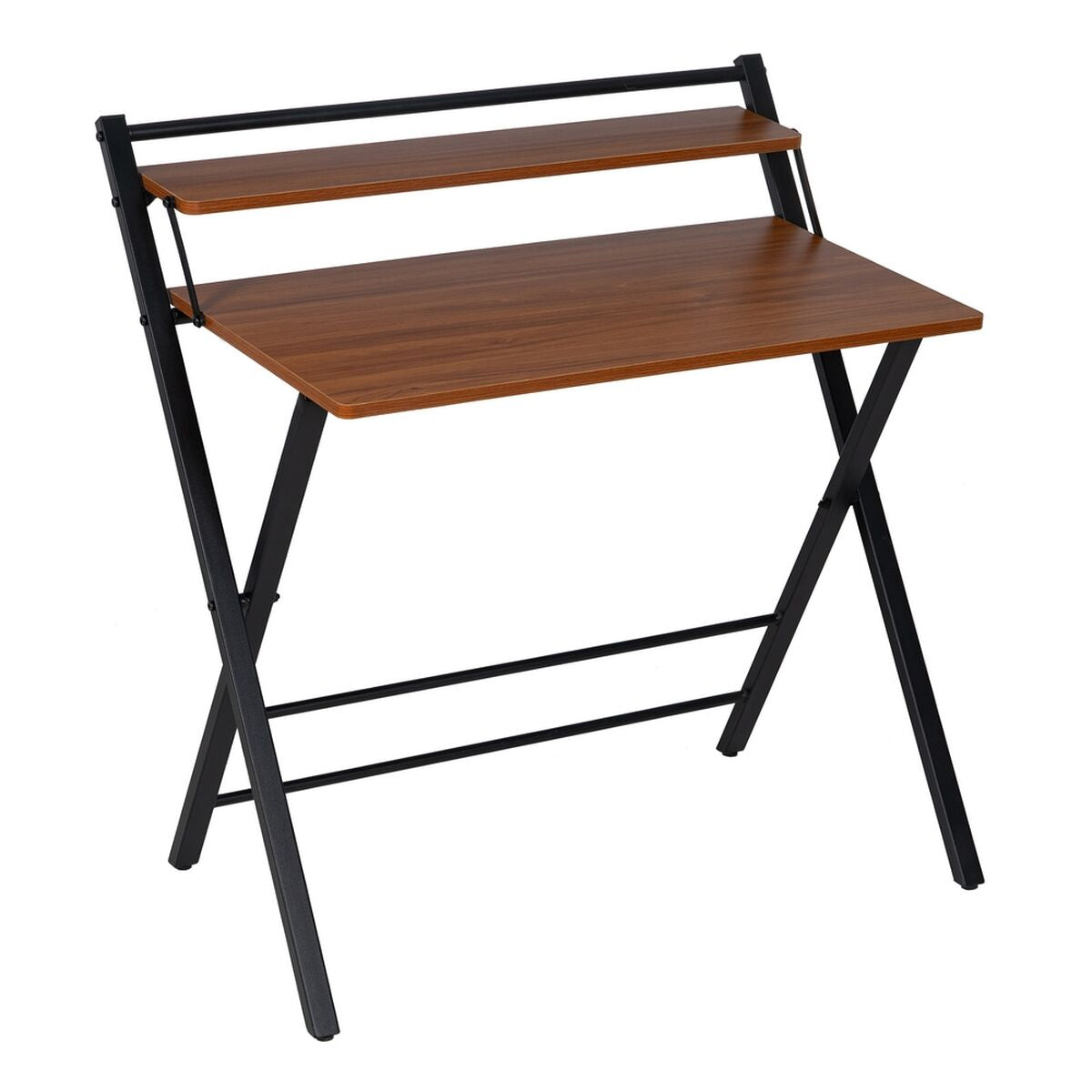 Psací stůl hnědo-černý železo dřevo MDF 87 x 56 x 87 cm – obrázek 2