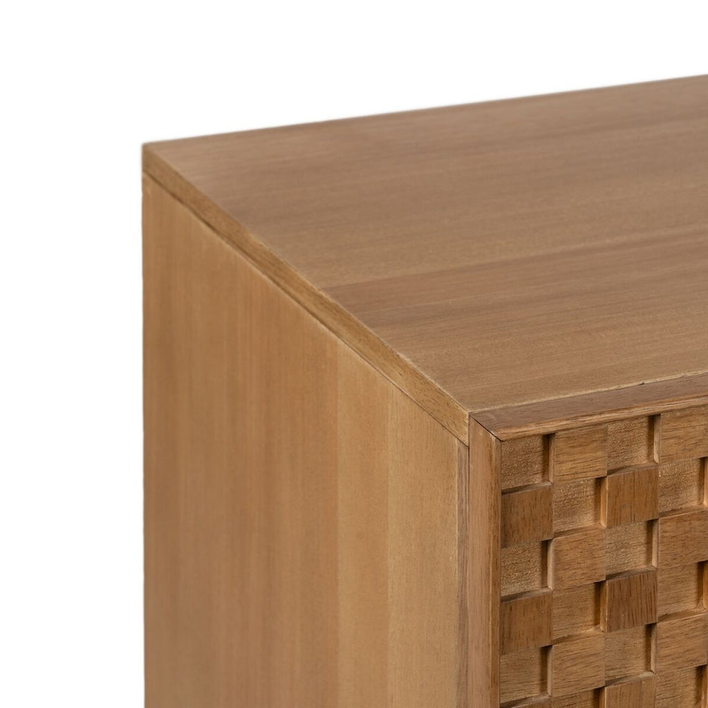 Zásuvková komoda MARIGNI černá přírodní železo dřevo MDF 118 x 42 x 77 cm – obrázek 5