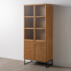 Stojan MARIGNI černý přírodní krystal železo dřevo MDF 84,5 x 42,5 x 198 cm – obrázek 2