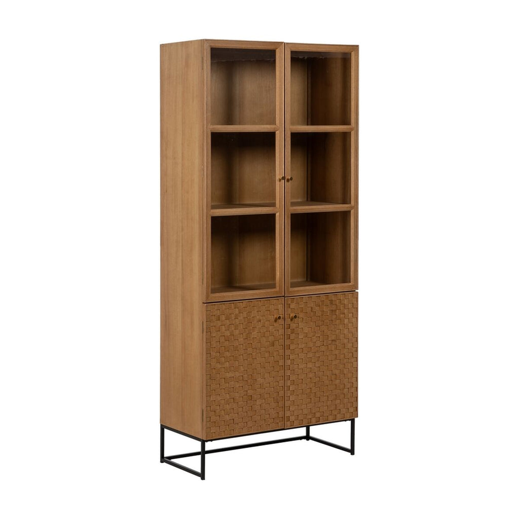 Stojan MARIGNI černý přírodní krystal železo dřevo MDF 84,5 x 42,5 x 198 cm