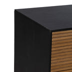 Zásuvková komoda ORLEANS černá přírodní železo dřevo MDF 104 x 40 x 81,5 cm – obrázek 5