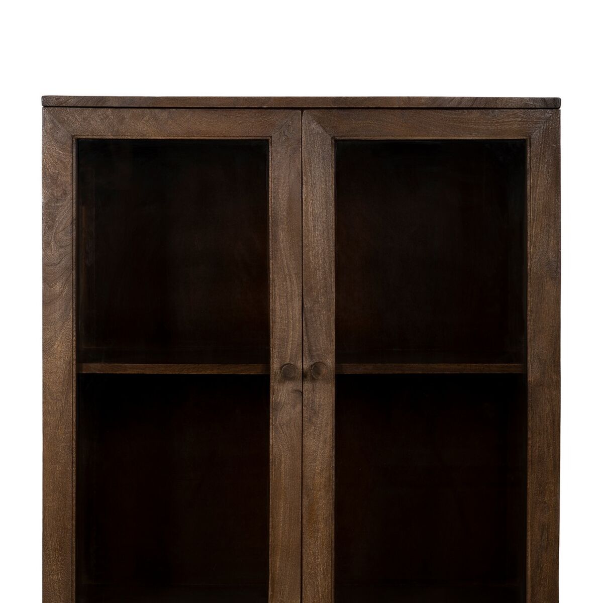 Prezentační stojan hnědá, křišťálová, mangové dřevo 80 x 40 x 140 cm – obrázek 5