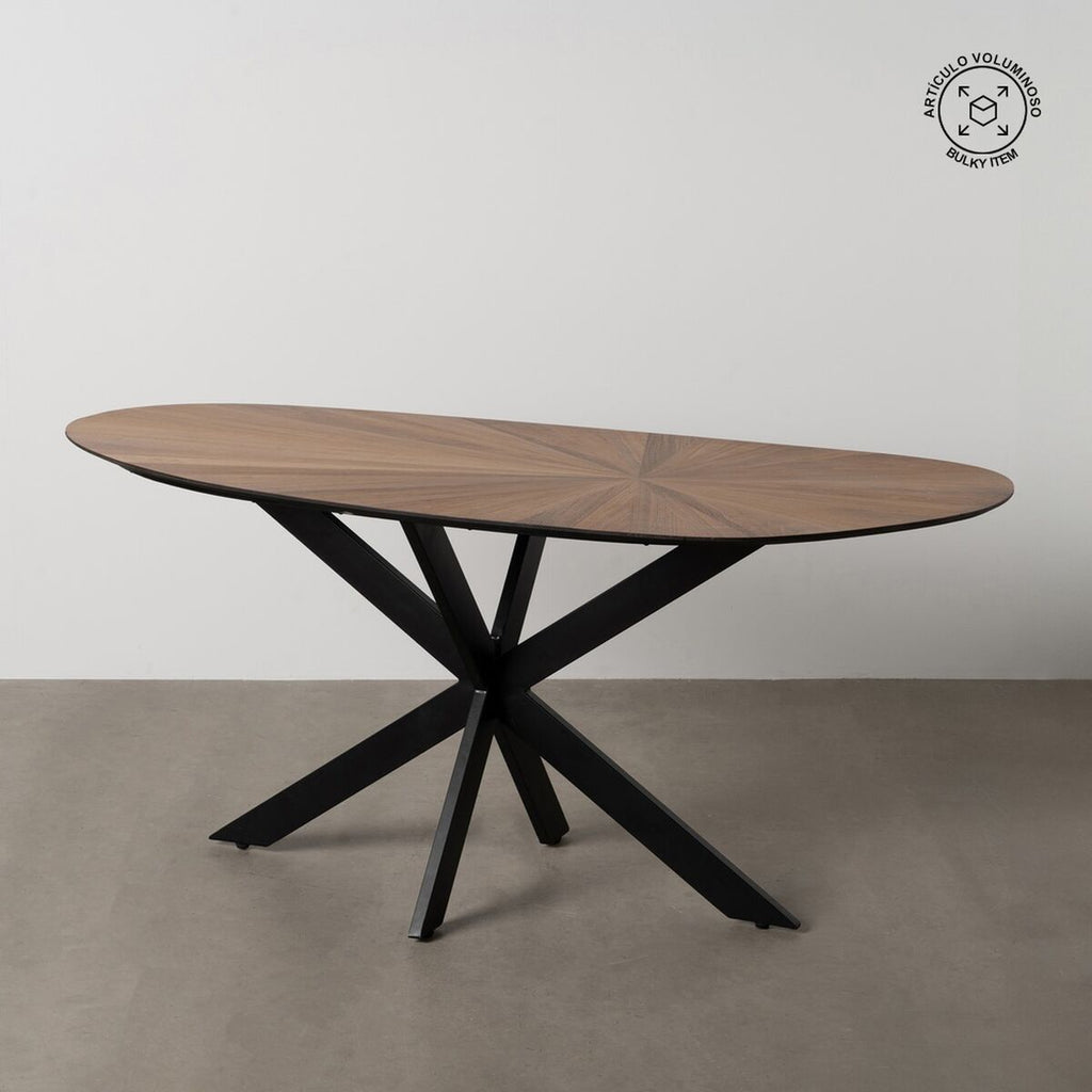 Jídelní stůl černý přírodní železo 178 x 80 x 77 cm 15x85x183 cm železo – obrázek 2