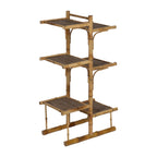 Regál béžový bambus 57 x 32 x 100 cm