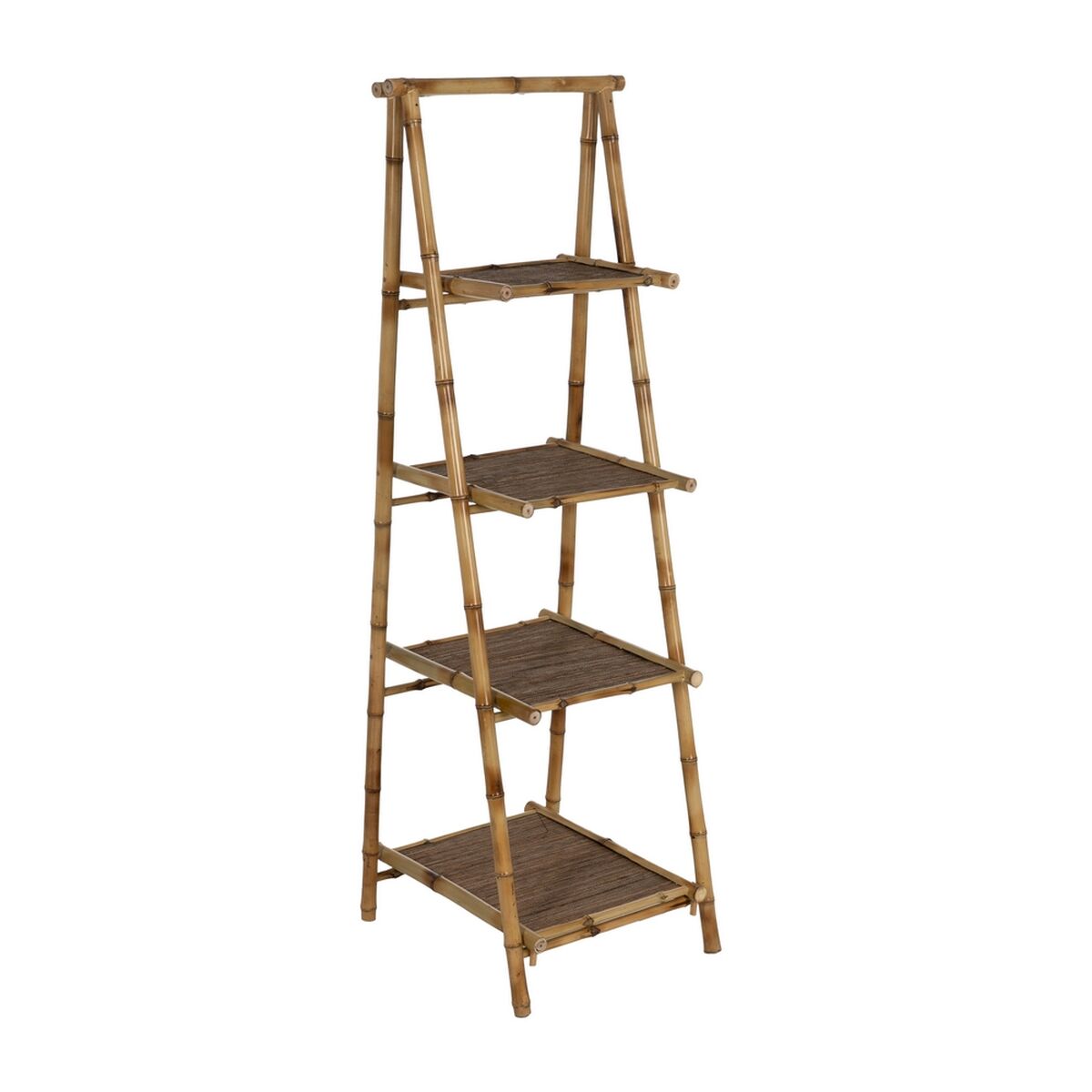 Regál béžový bambus 48 × 50 × 152 cm