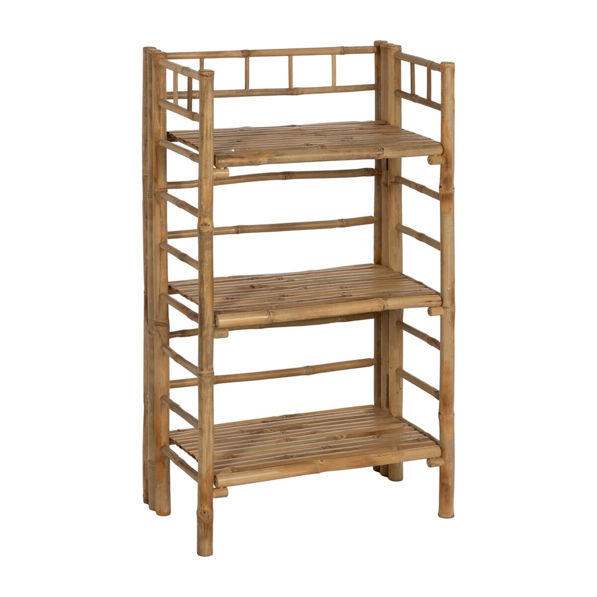 Regál béžový bambus 61 x 34 x 104 cm