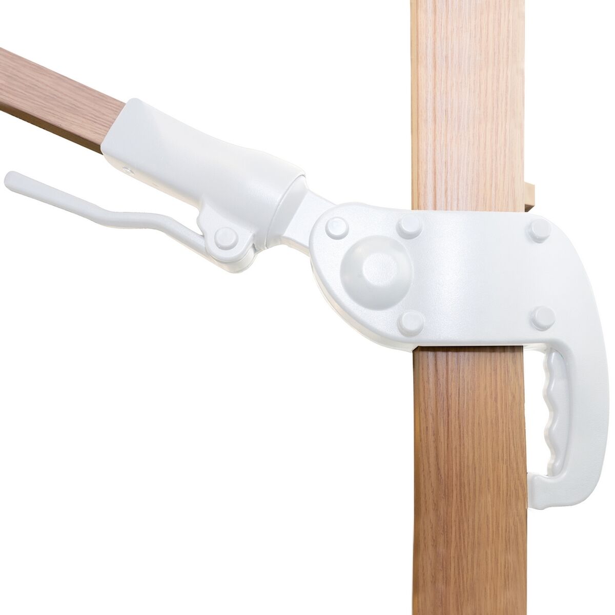 Sluneční clona Tiber bílá hliník teak 300 x 300 x 250 cm – obrázek 2