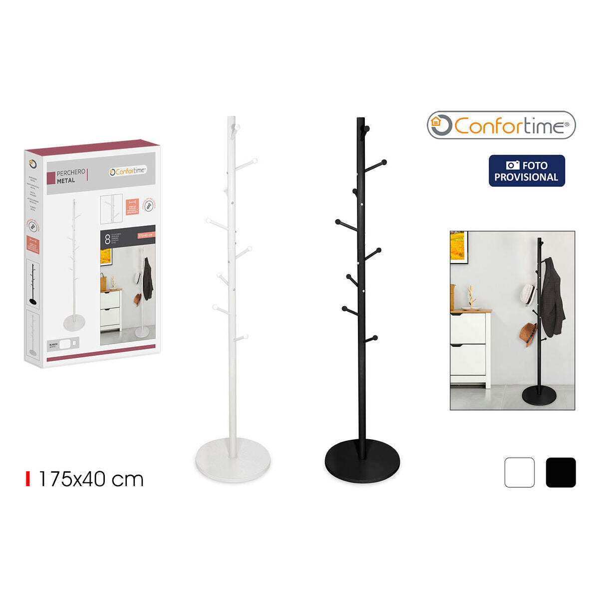 Věšák Confortime kovový 175 x 40 cm (4 kusy) – obrázek 2