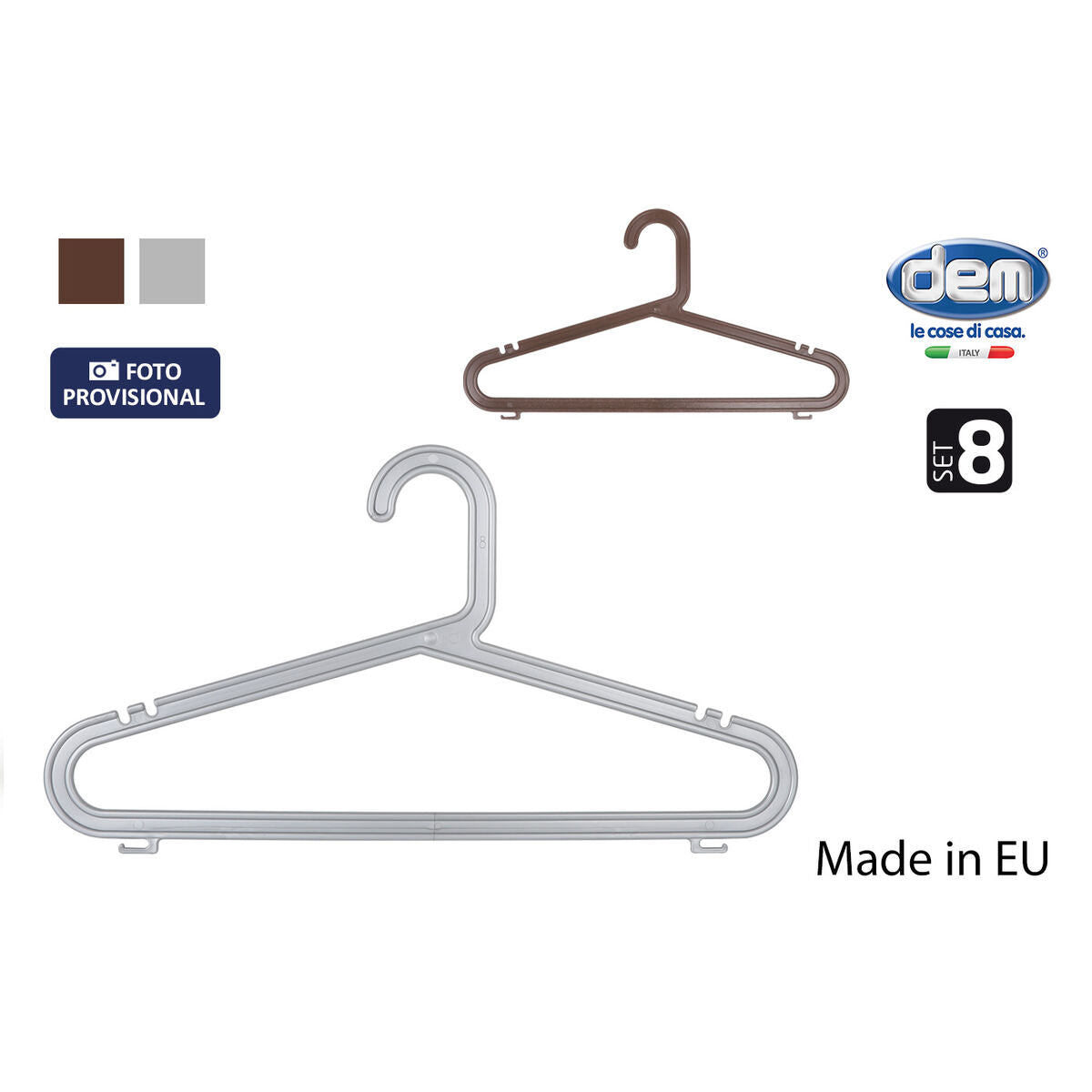 Věšák na šaty Dem Meng plast 8 kusů (12 kusů) 21.5x39.5x4 cm plast – obrázek 3
