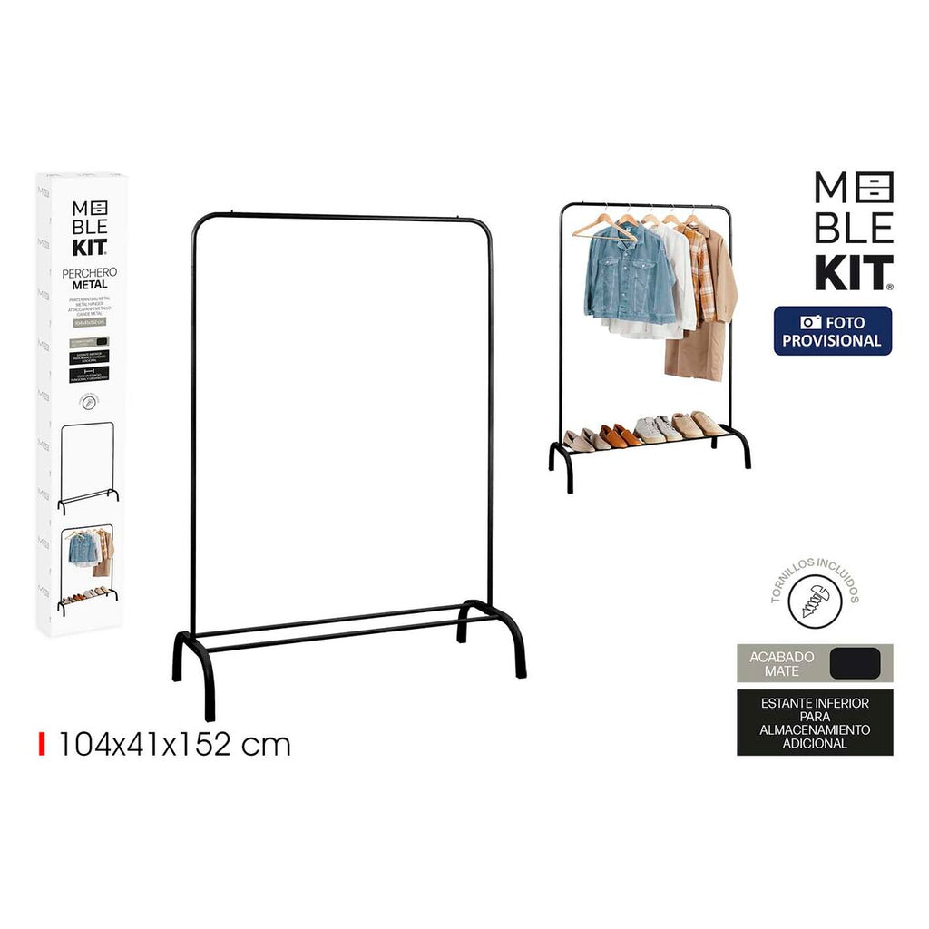 Šatní skříň MobleKit černá 18 mm 104 x 41 x 152 cm (6 kusů) – obrázek 6