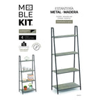 Regál MobleKit černý šedý dřevo kov 60 x 34,5 x 150 cm (3 kusy) – obrázek 5