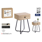 Odkládací stolek MobleKit hnědý černý 40 × 34 × 60 cm (3 kusy) 49,5 × 50 × 25,5 cm – obrázek 2