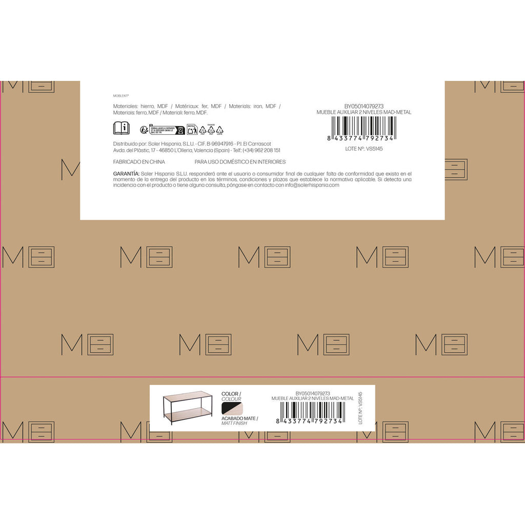 Odkládací stolek MobleKit hnědý černý 78 x 38 x 38 cm dřevo (3 kusy) – obrázek 6