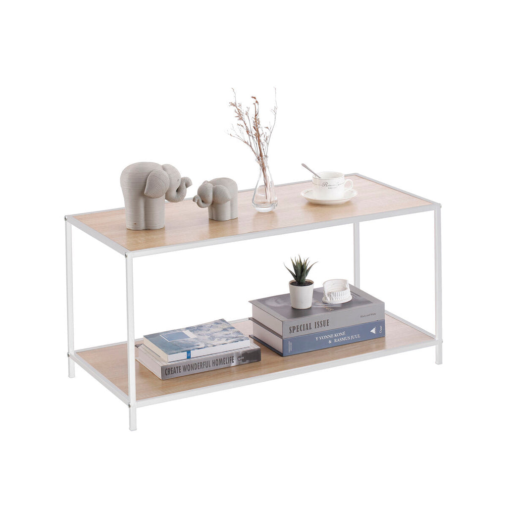 Příruční stolek MobleKit bílo-hnědý 78 x 38 x 38 cm dřevo (3 kusy) – obrázek 5