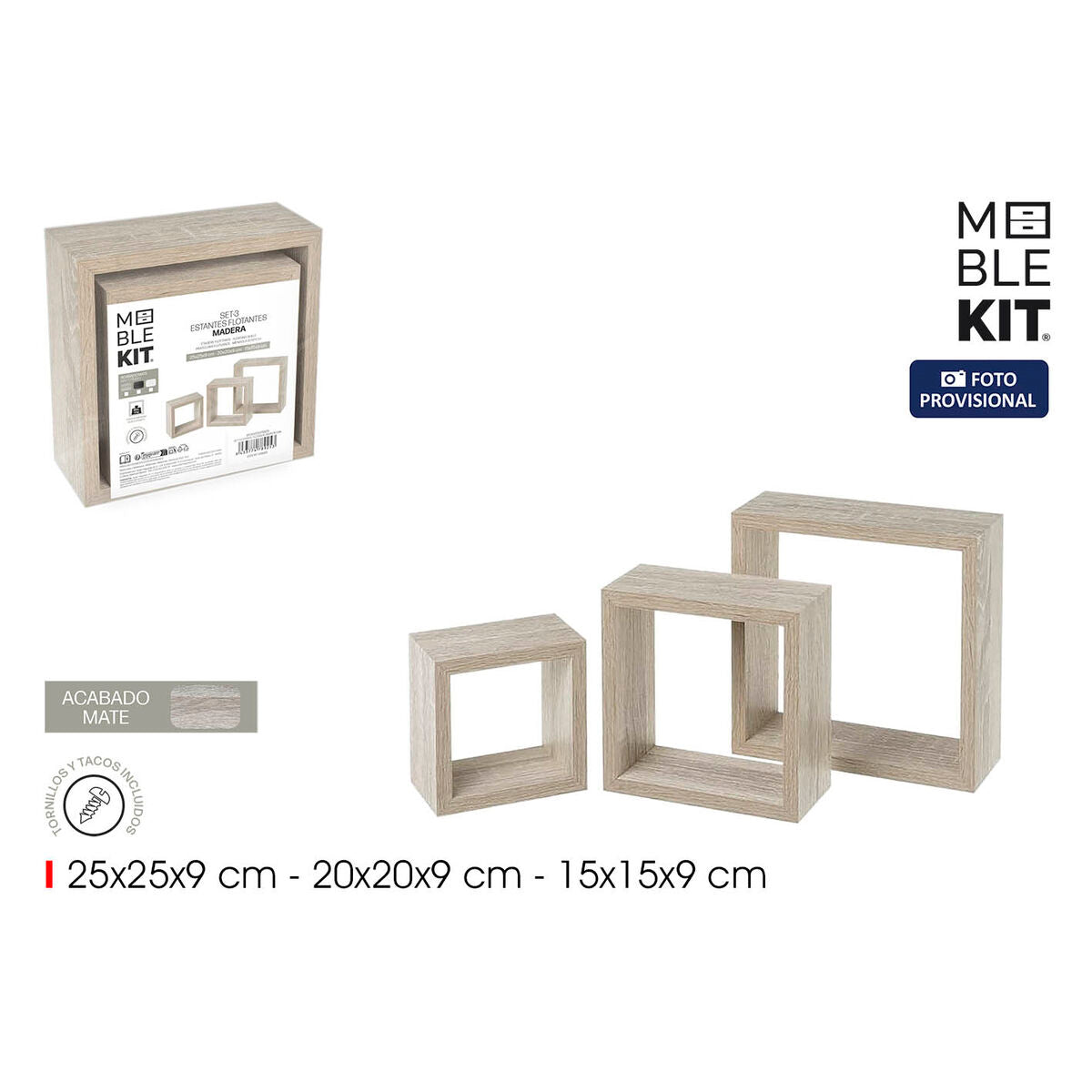 Regály MobleKit Eg 3 kusy (4 kusy) 28.6x29.5x39.4 cm – obrázek 2