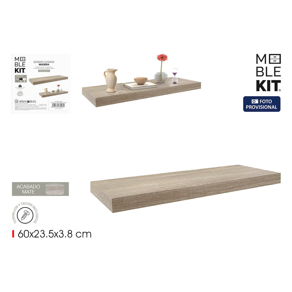 Police MobleKit Eg dřevo 60 x 23,5 x 3,8 cm (6 kusů) – obrázek 2