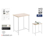Odkládací stolek MobleKit bílá hnědá 40 x 30 x 50 cm kov, dřevo MDF (4 kusy) – obrázek 2